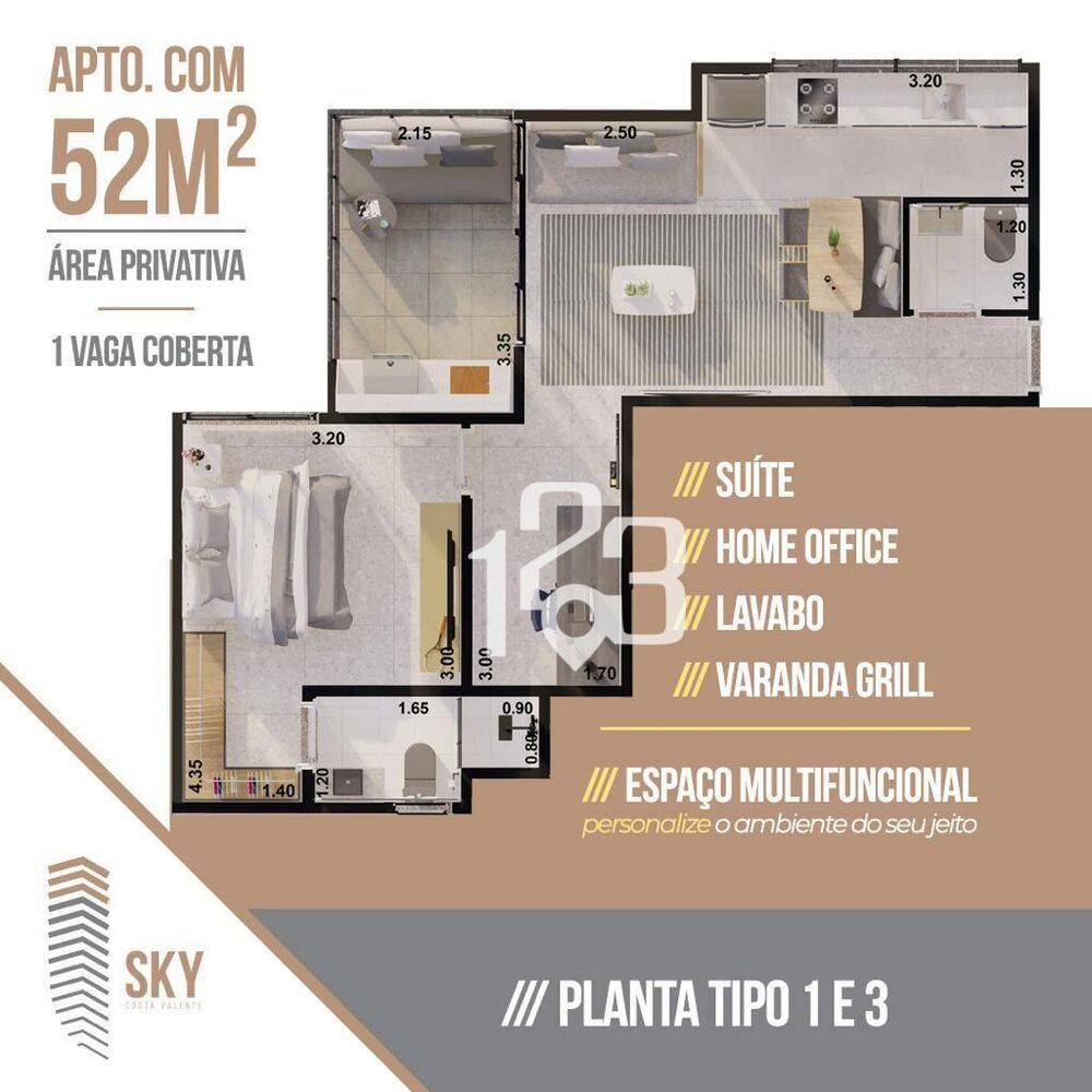 Apartamento, 1 quarto, 51 m² - Foto 1