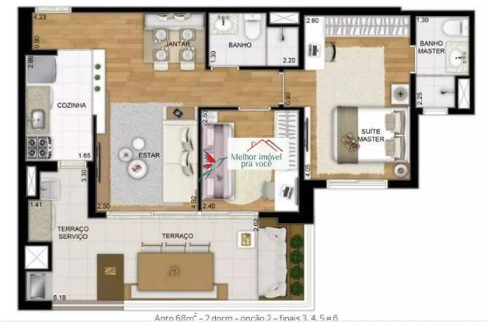 Apartamento, 1 quarto, 68 m² - Foto 2