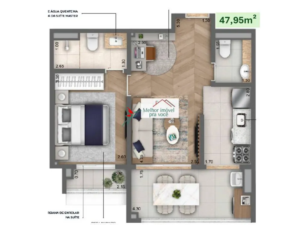 Apartamento, 1 quarto, 48 m² - Foto 10