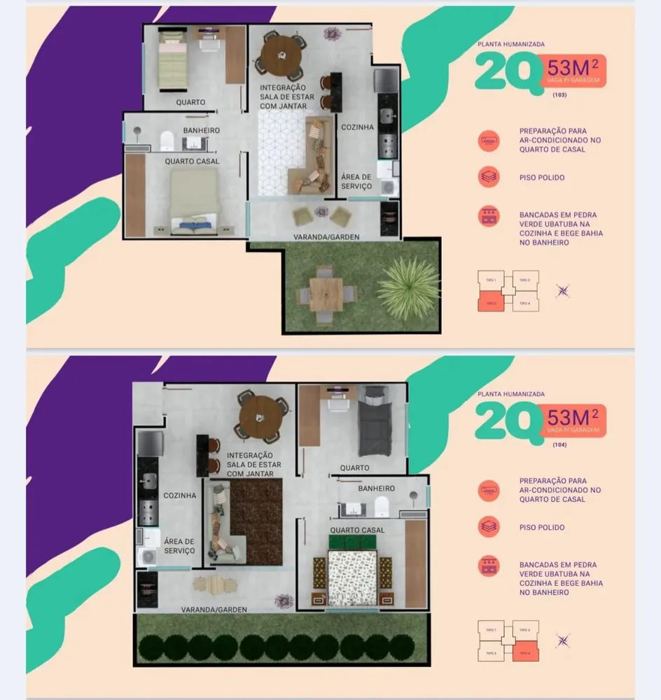 Apartamento, 2 quartos, 53 m² - Foto 2