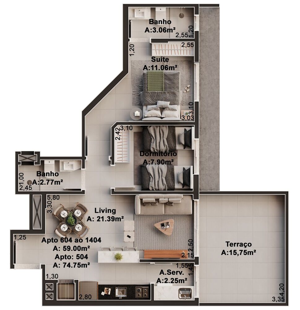 Apartamento, 3 quartos, 109 m² - Foto 5