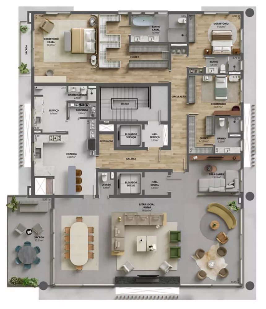 Apartamento à venda com 4 quartos, 382m² - Foto 24