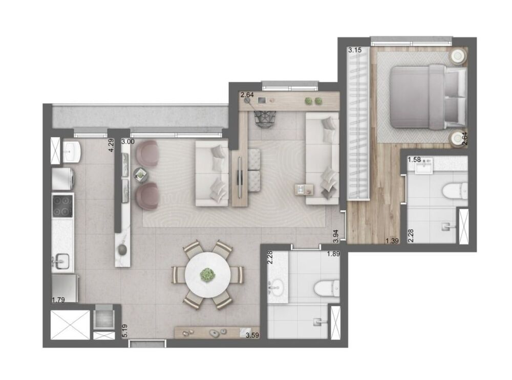 Apartamento, 2 quartos, 67 m² - Foto 3