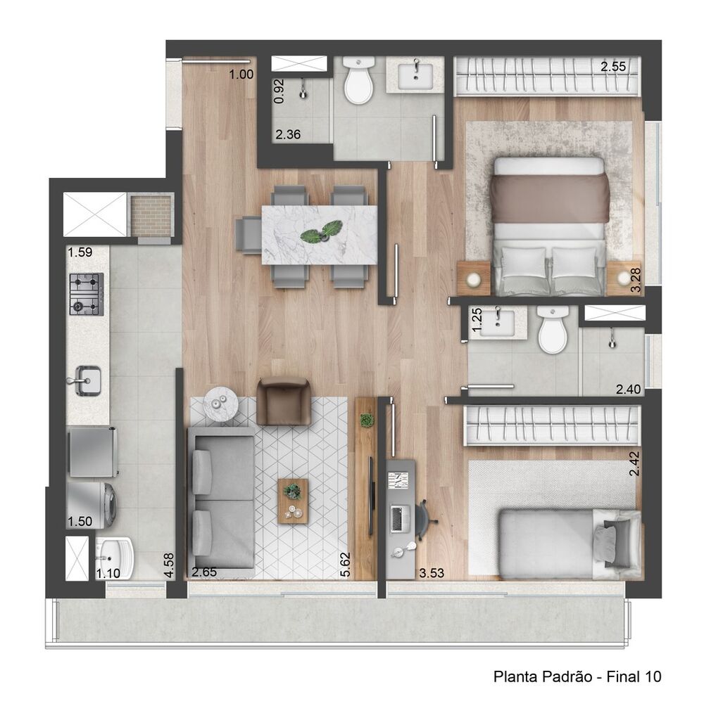 Apartamento à venda com 1 quarto, 55m² - Foto 7