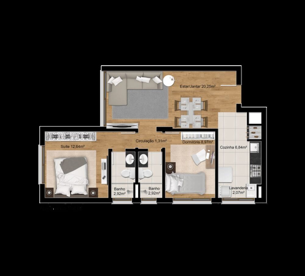 Apartamento à venda com 2 quartos, 67m² - Foto 8
