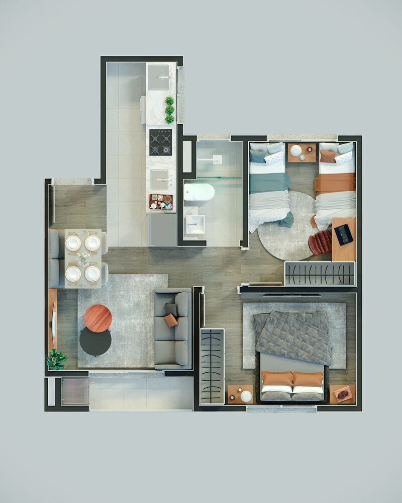 Apartamento, 2 quartos, 40 m² - Foto 9