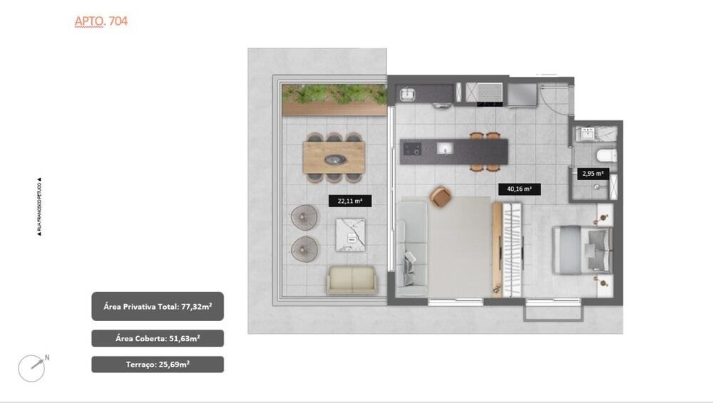 Apartamento à venda com 2 quartos, 69m² - Foto 7