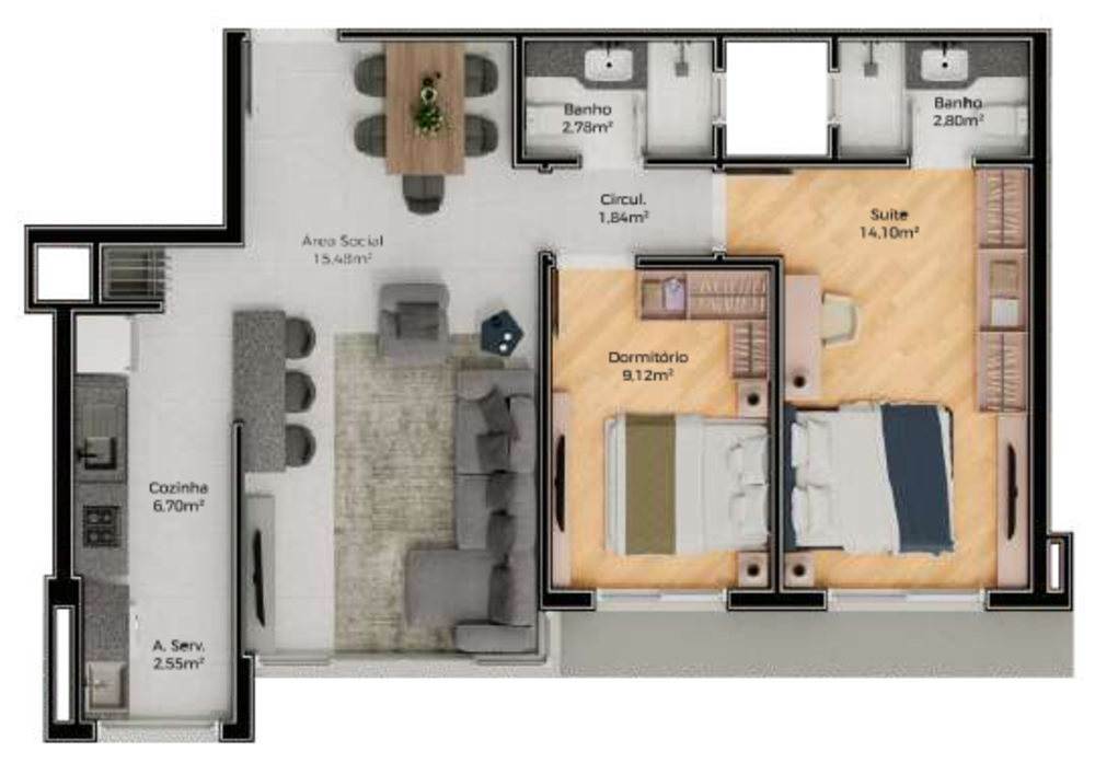 Apartamento à venda com 2 quartos, 121m² - Foto 15