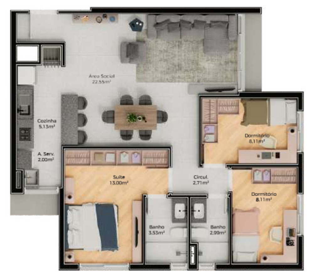 Apartamento à venda com 2 quartos, 121m² - Foto 16