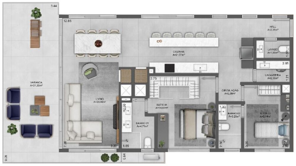 Apartamento, 2 quartos, 171 m² - Foto 6