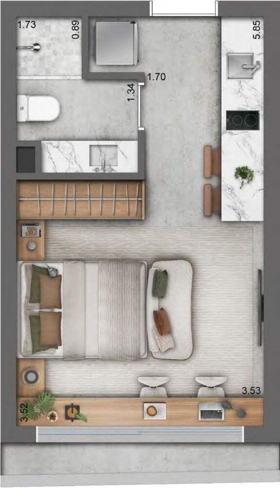 Apartamento à venda com 1 quarto, 42m² - Foto 9