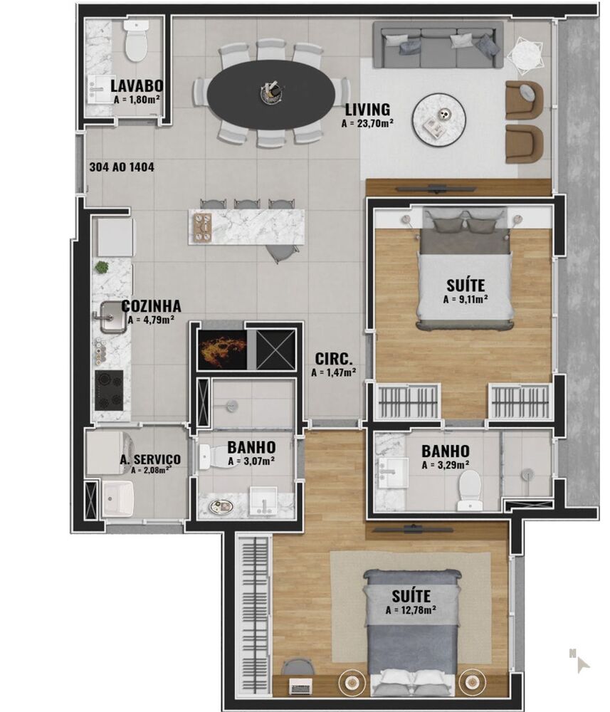 Apartamento, 2 quartos, 76 m² - Foto 12