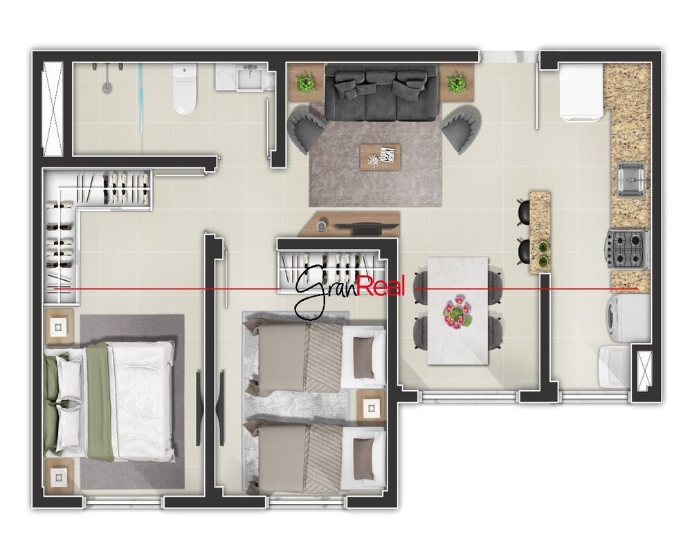 Apartamento à venda com 2 quartos, 46m² - Foto 3