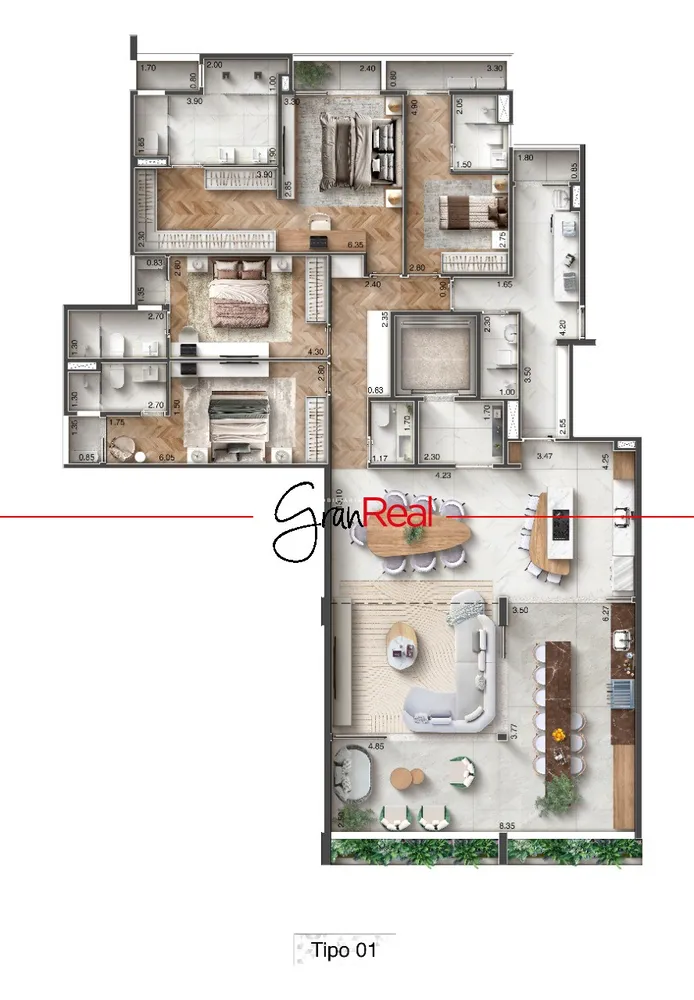 Apartamento, 4 quartos, 225 m² - Foto 9