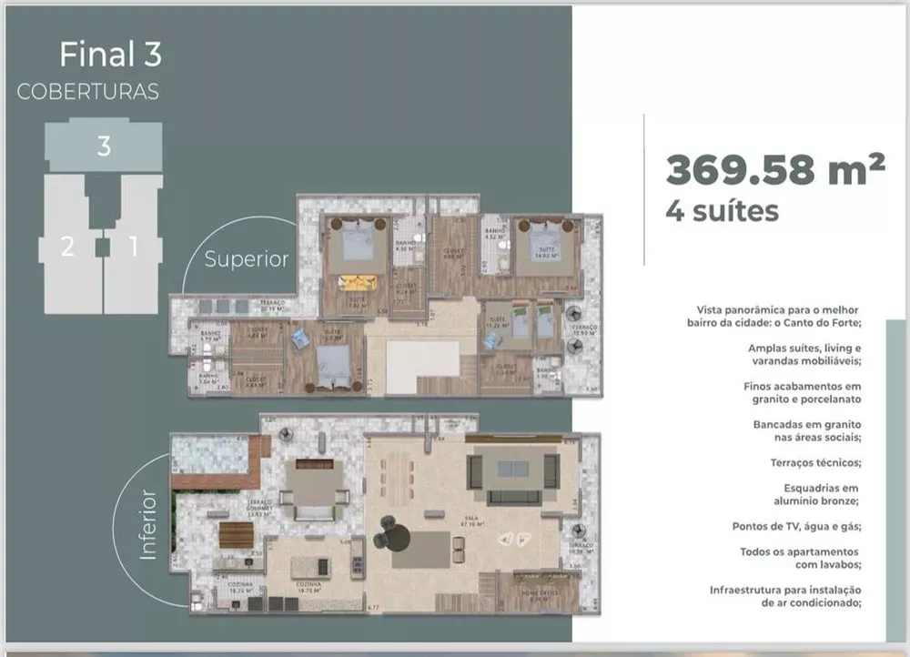 Cobertura à venda com 4 quartos, 370m² - Foto 2