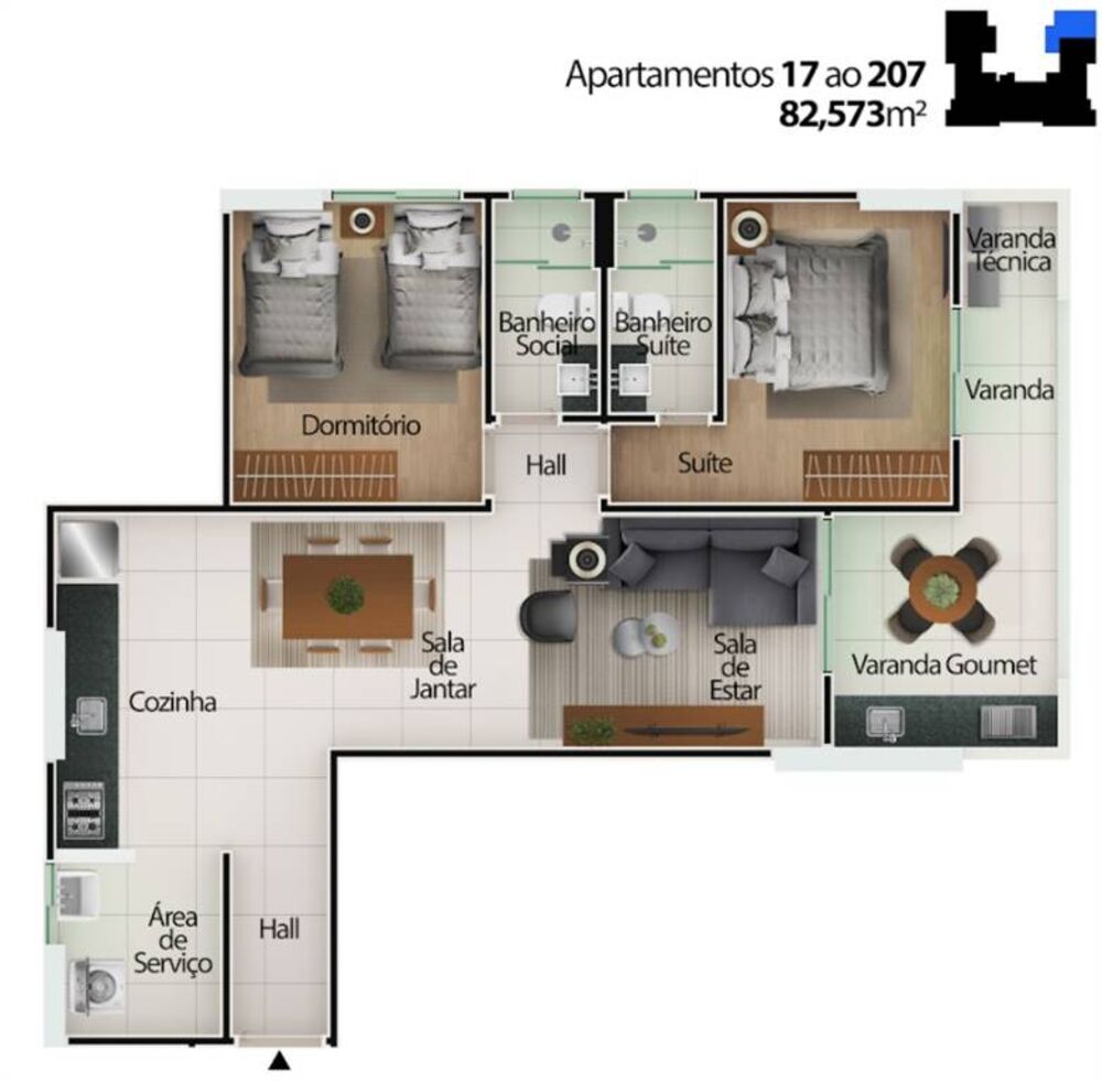 Apartamento à venda com 2 quartos, 83m² - Foto 9