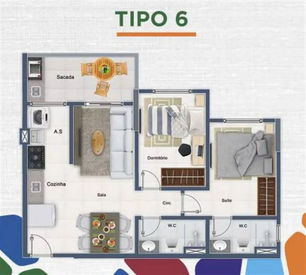 Apartamento à venda com 2 quartos, 57m² - Foto 1