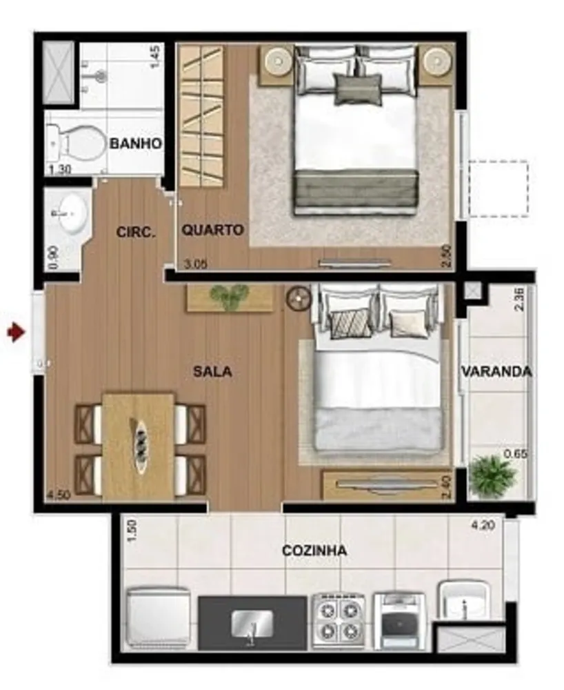 Flat/Apart Hotel, 1 quarto, 34 m² - Foto 14