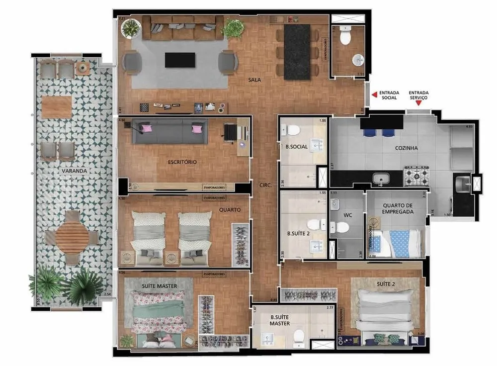 Cobertura, 3 quartos, 213 m² - Foto 13