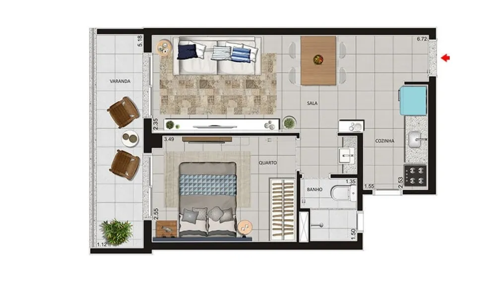 Flat/Apart Hotel, 1 quarto, 38 m² - Foto 13