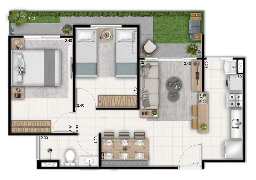 Apartamento, 2 quartos, 51 m² - Foto 17