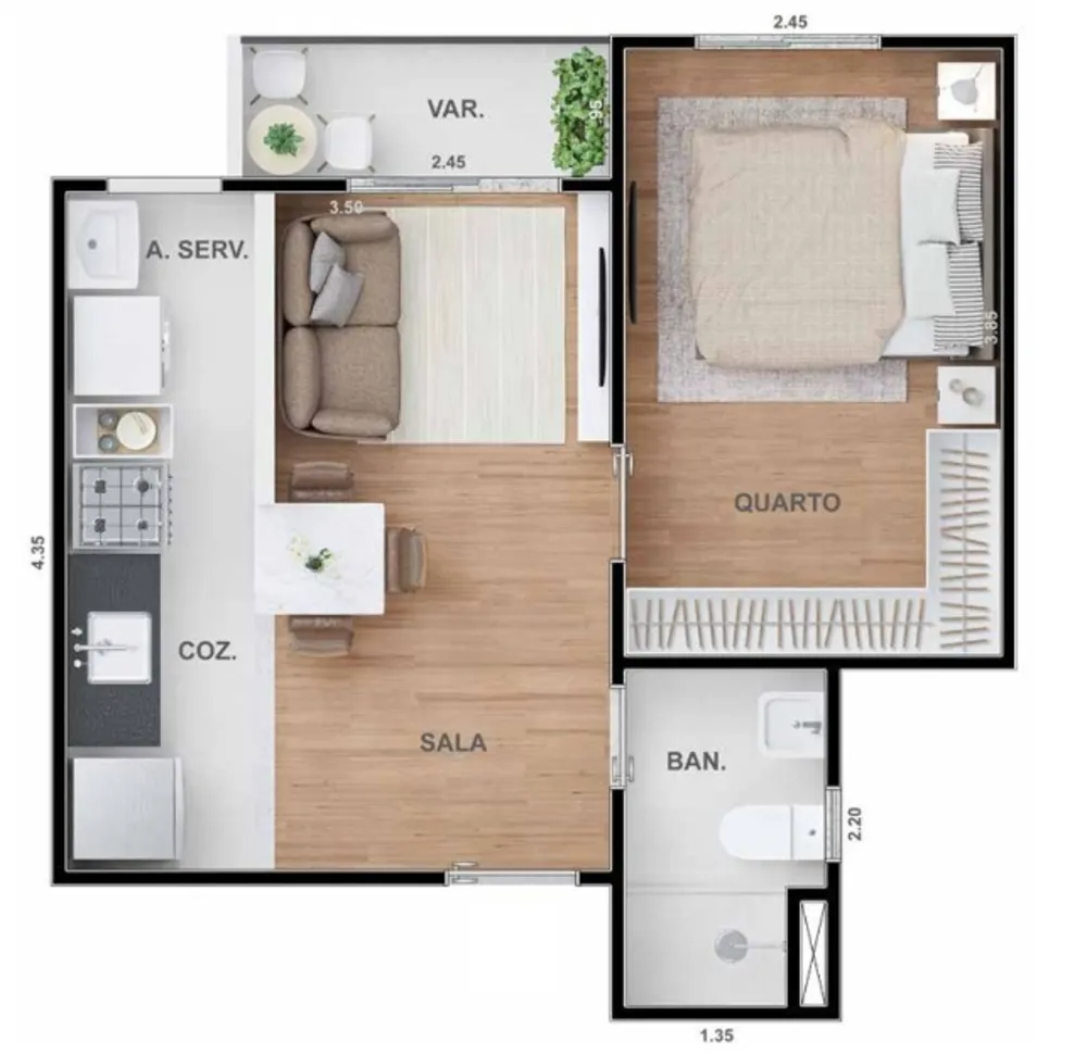 Apartamento, 1 quarto, 34 m² - Foto 20