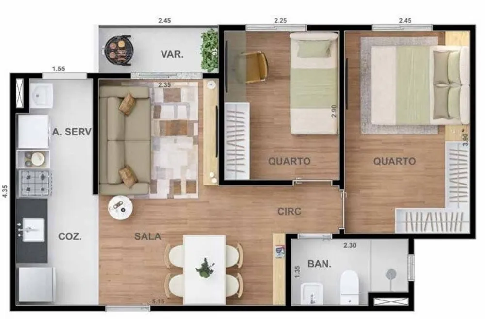 Apartamento, 1 quarto, 34 m² - Foto 14