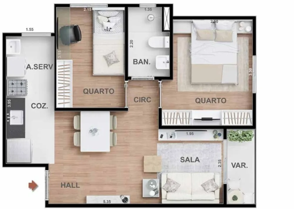 Apartamento, 1 quarto, 34 m² - Foto 15