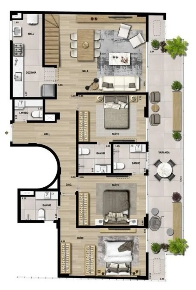 Cobertura, 3 quartos, 261 m² - Foto 23
