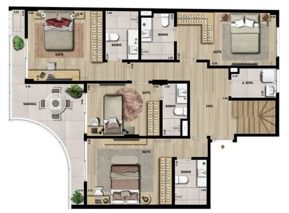 Cobertura, 3 quartos, 261 m² - Foto 21