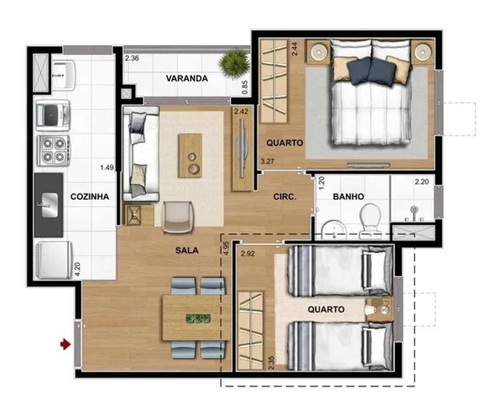 Apartamento, 2 quartos, 45 m² - Foto 23