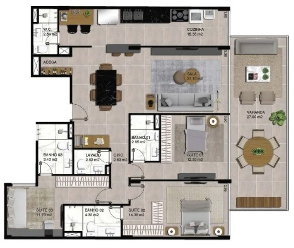 Cobertura, 3 quartos, 291 m² - Foto 13