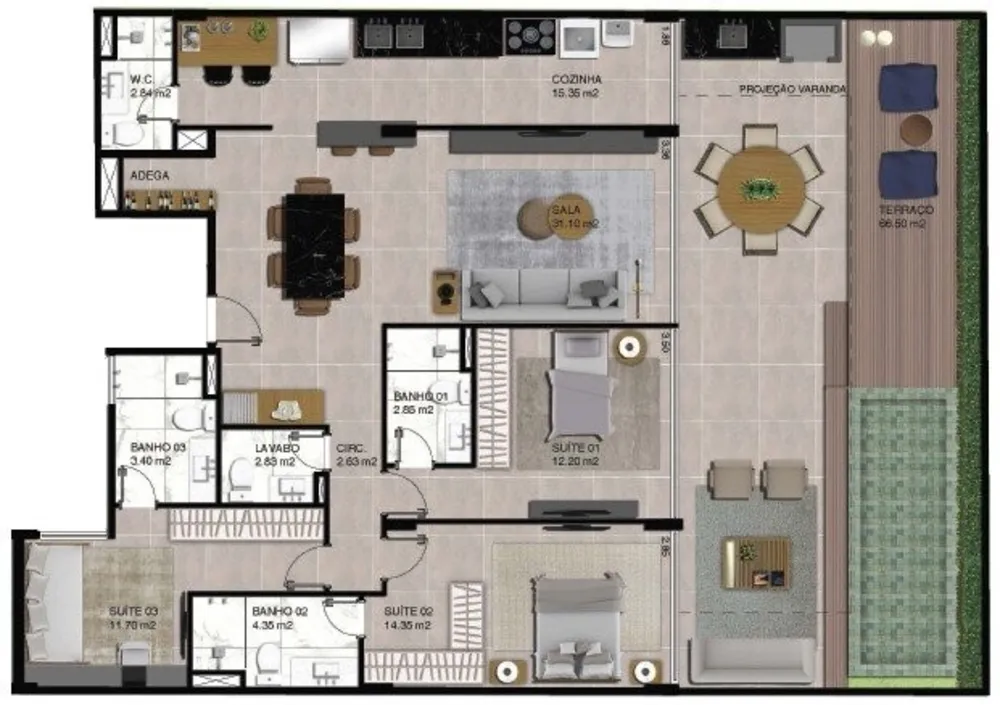 Cobertura, 3 quartos, 291 m² - Foto 14