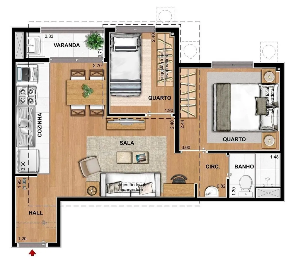 Apartamento, 2 quartos, 40 m² - Foto 21