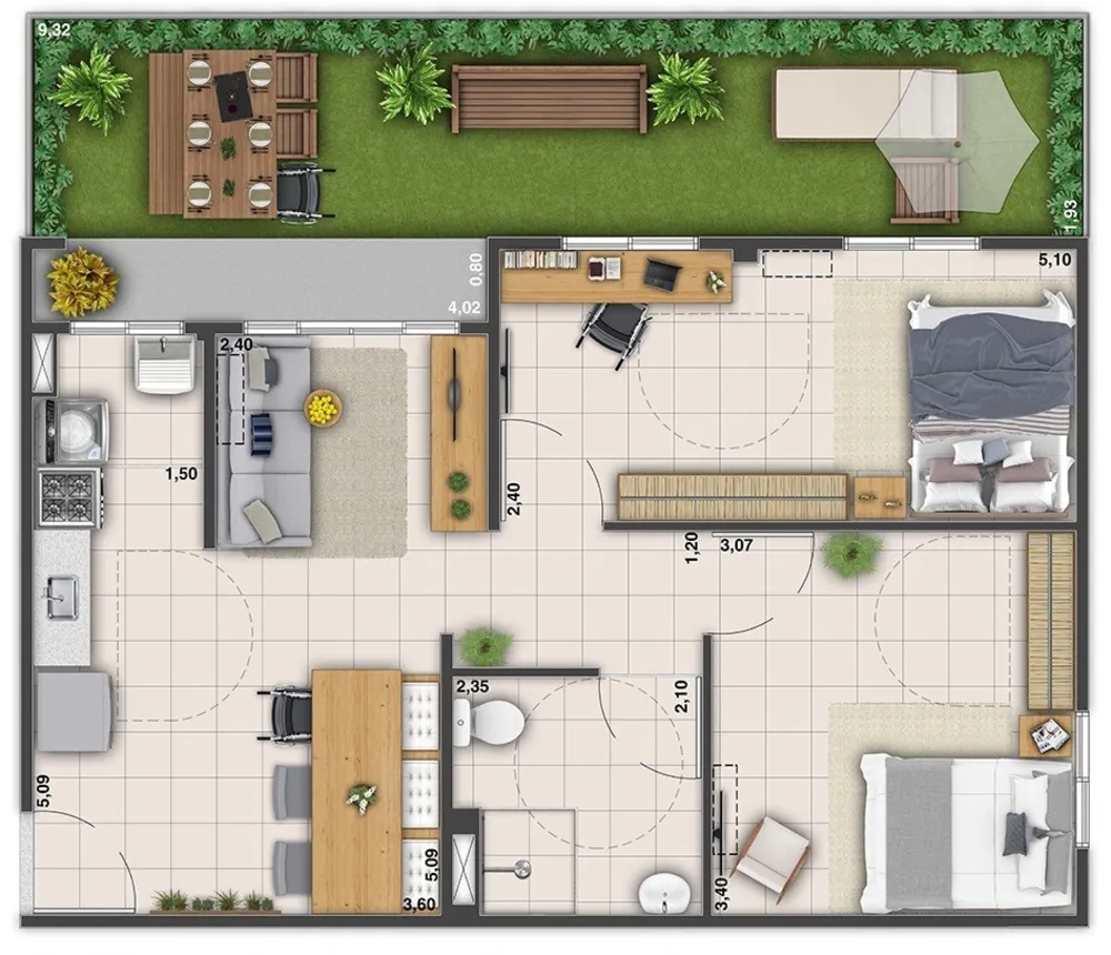 Apartamento, 2 quartos, 43 m² - Foto 52