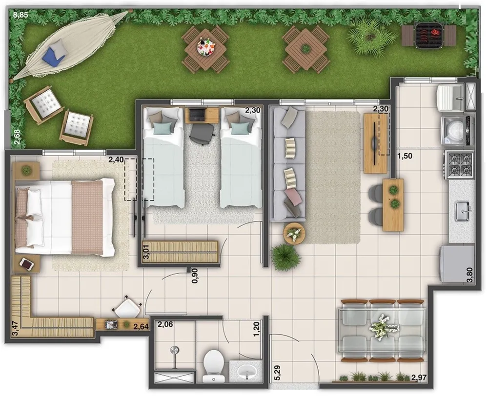 Apartamento, 2 quartos, 43 m² - Foto 50