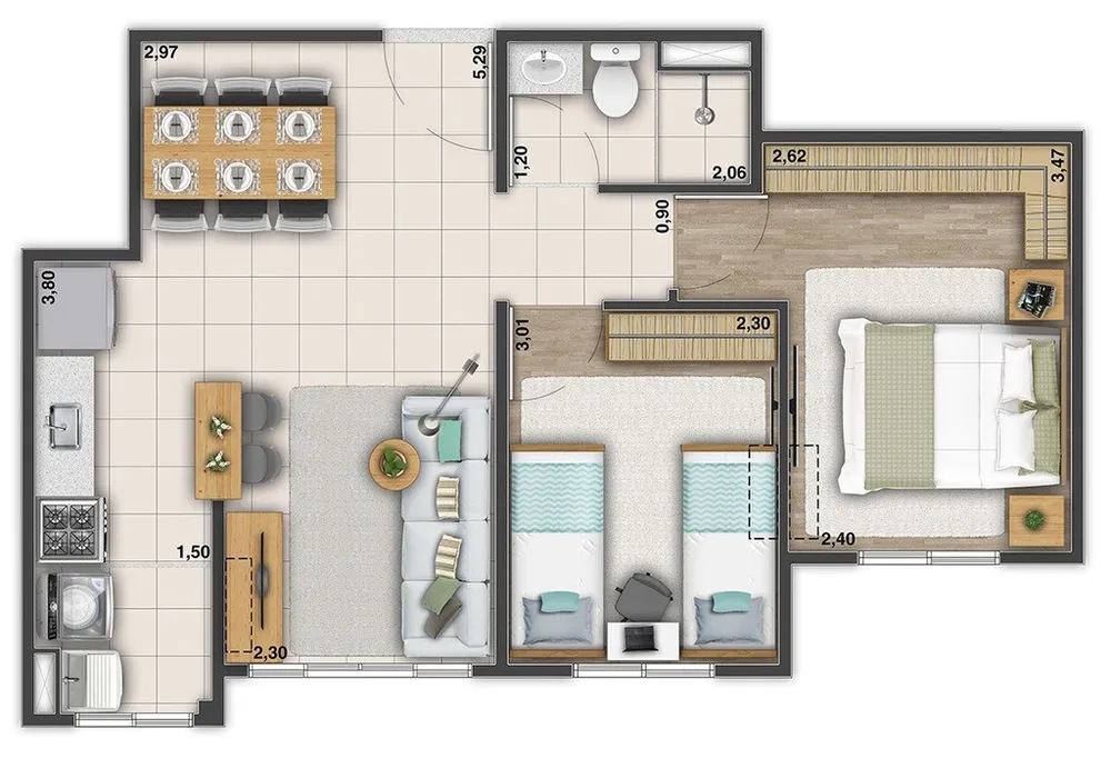 Apartamento, 2 quartos, 43 m² - Foto 45