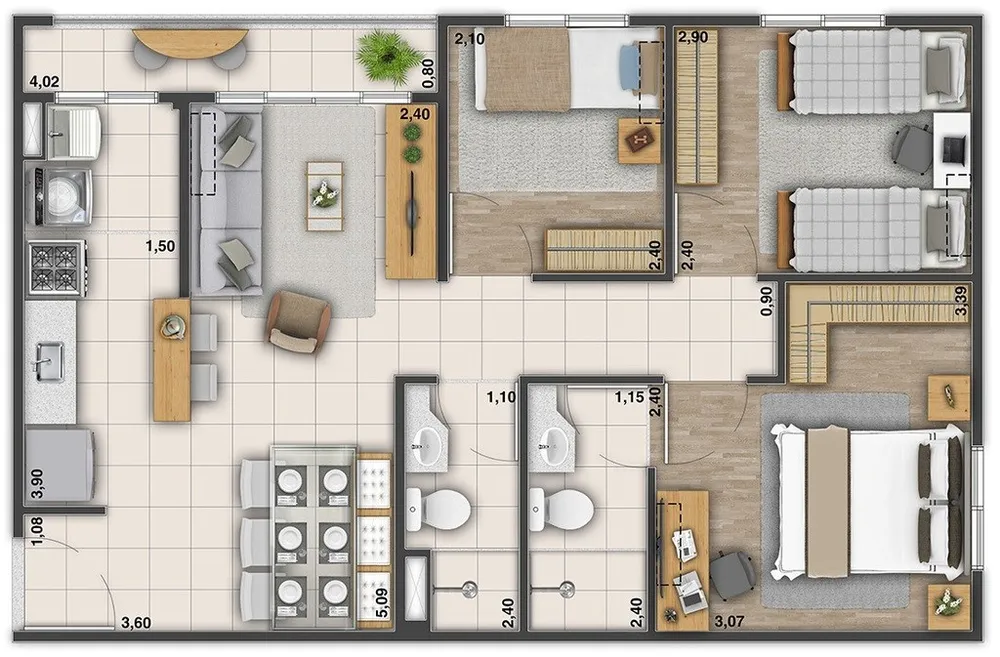 Apartamento, 2 quartos, 43 m² - Foto 49
