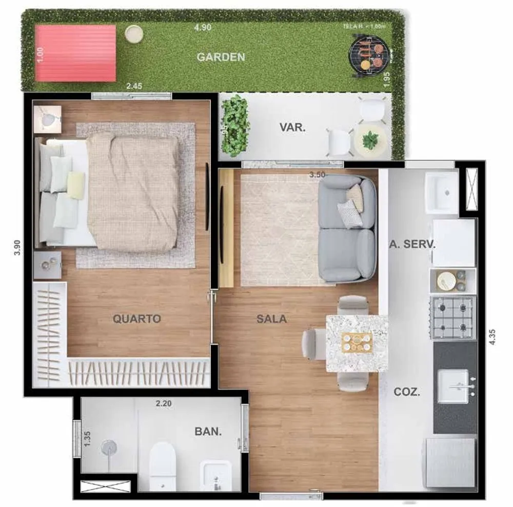 Apartamento, 2 quartos, 30 m² - Foto 24