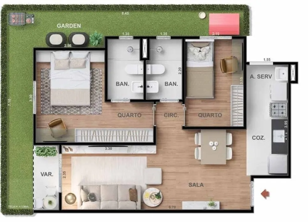 Apartamento, 2 quartos, 30 m² - Foto 16