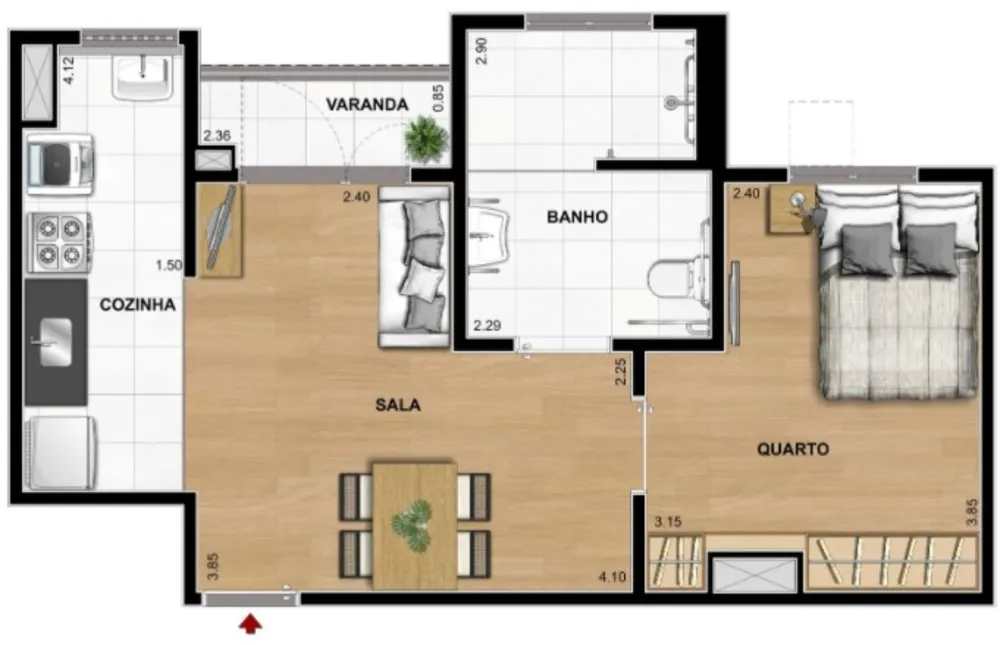 Apartamento, 2 quartos, 42 m² - Foto 23