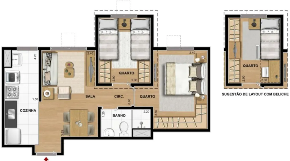 Apartamento, 2 quartos, 42 m² - Foto 19