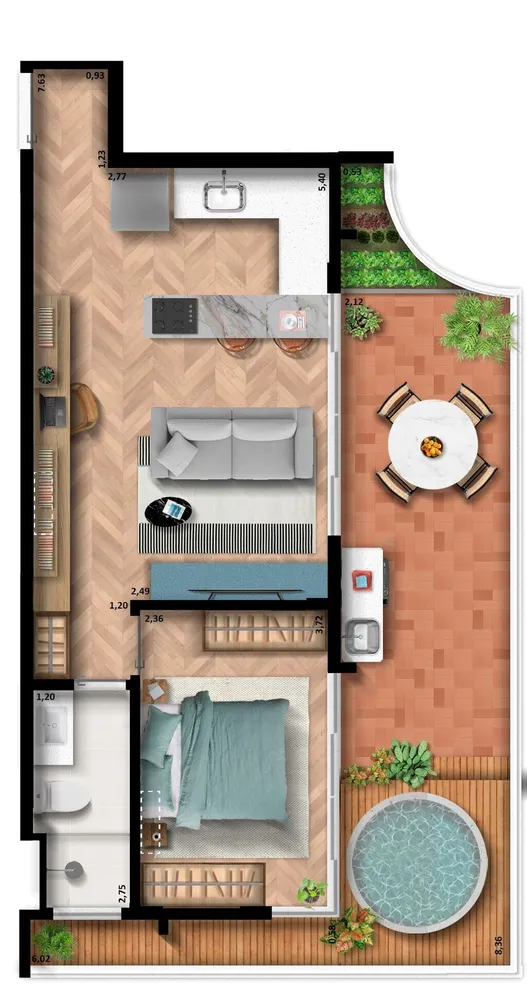 Cobertura, 1 quarto, 64 m² - Foto 28