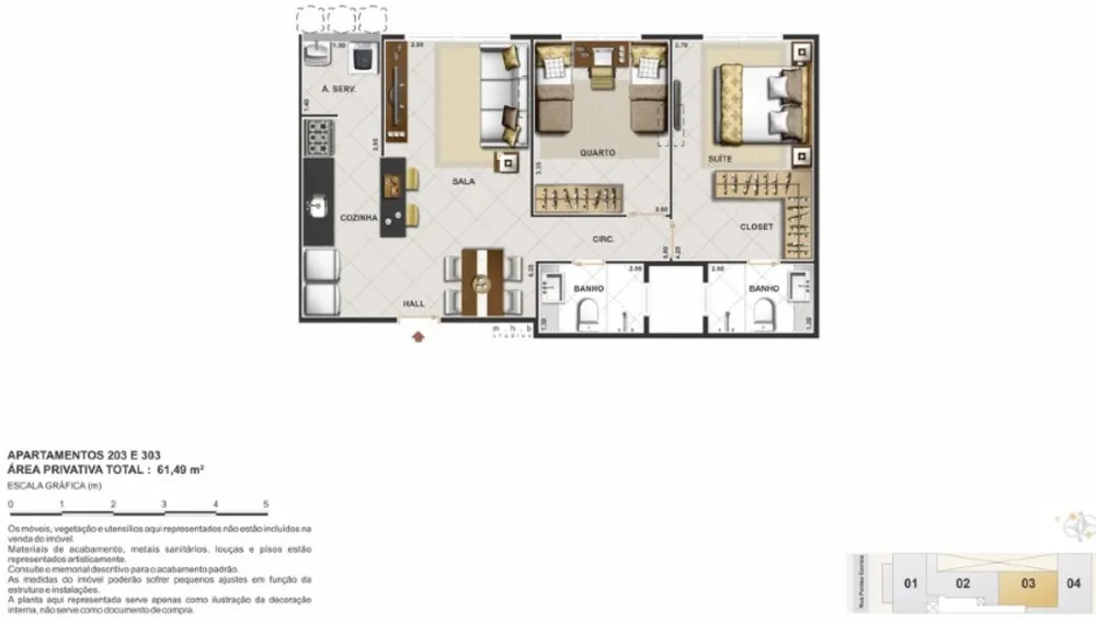 Apartamento, 2 quartos, 61 m² - Foto 12
