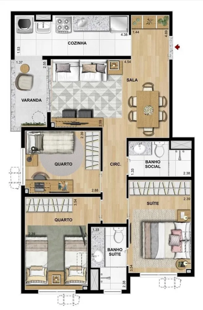 Apartamento, 2 quartos, 53 m² - Foto 33