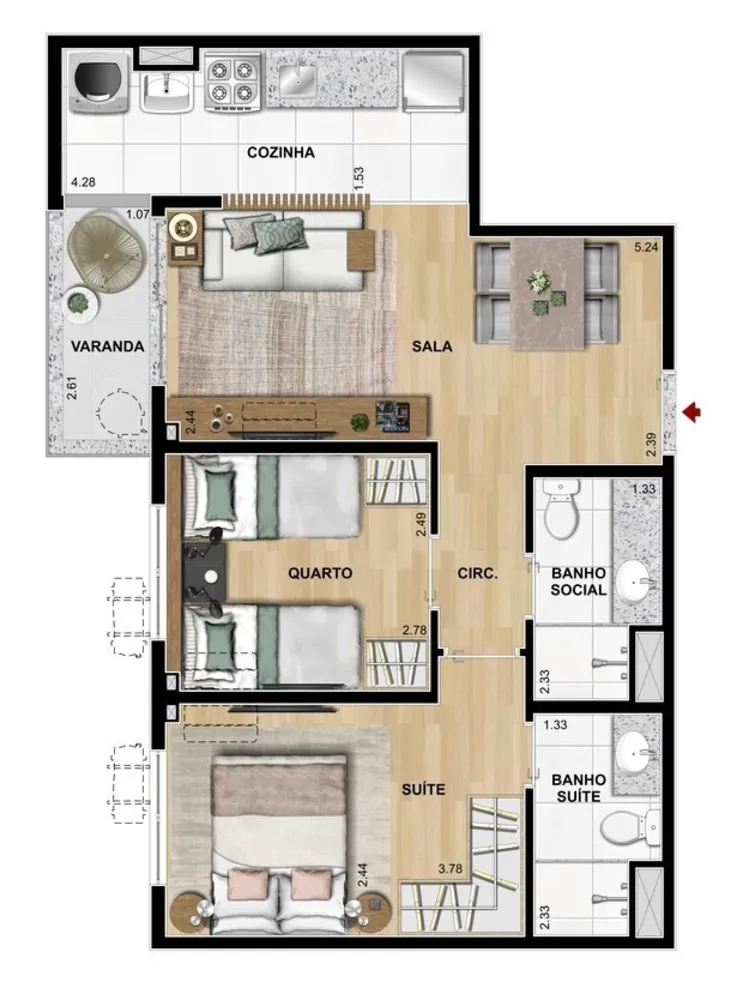 Apartamento, 2 quartos, 53 m² - Foto 32