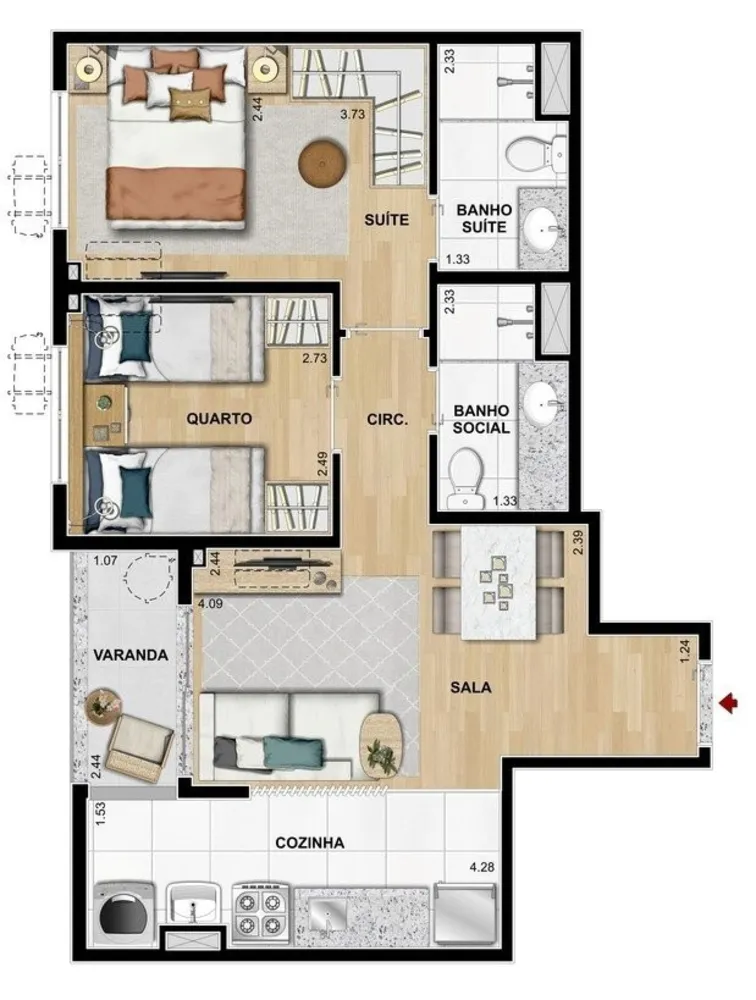 Apartamento, 2 quartos, 53 m² - Foto 31