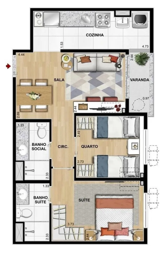 Apartamento, 2 quartos, 53 m² - Foto 29