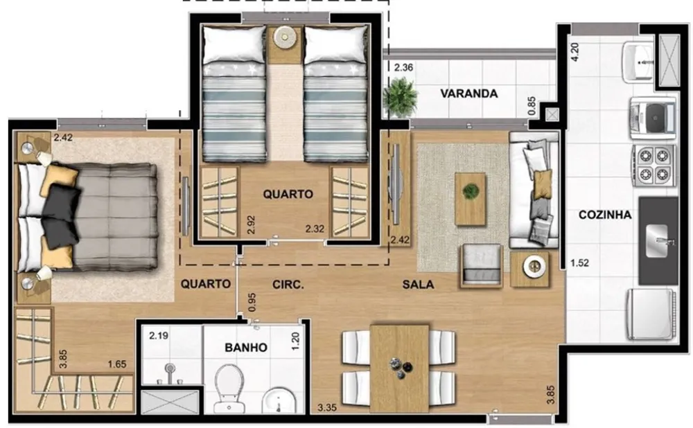 Apartamento, 2 quartos, 55 m² - Foto 22