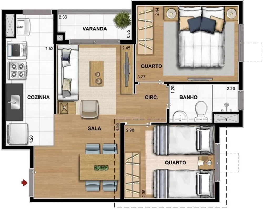 Apartamento, 2 quartos, 55 m² - Foto 21